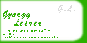 gyorgy leirer business card